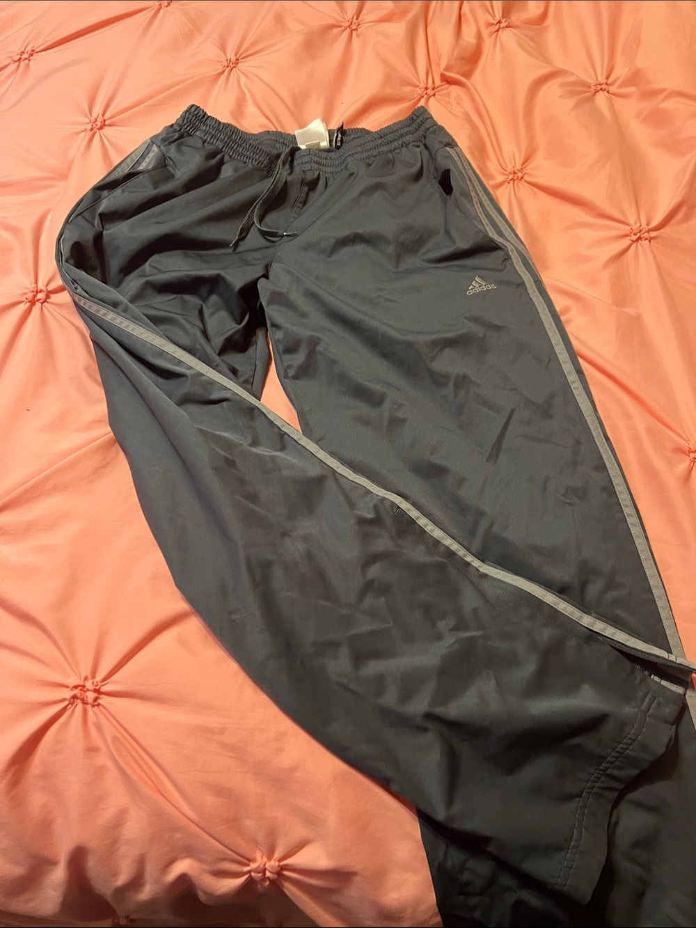 Men’s adidas gray Track Pants with Gray Reflective Side Trim